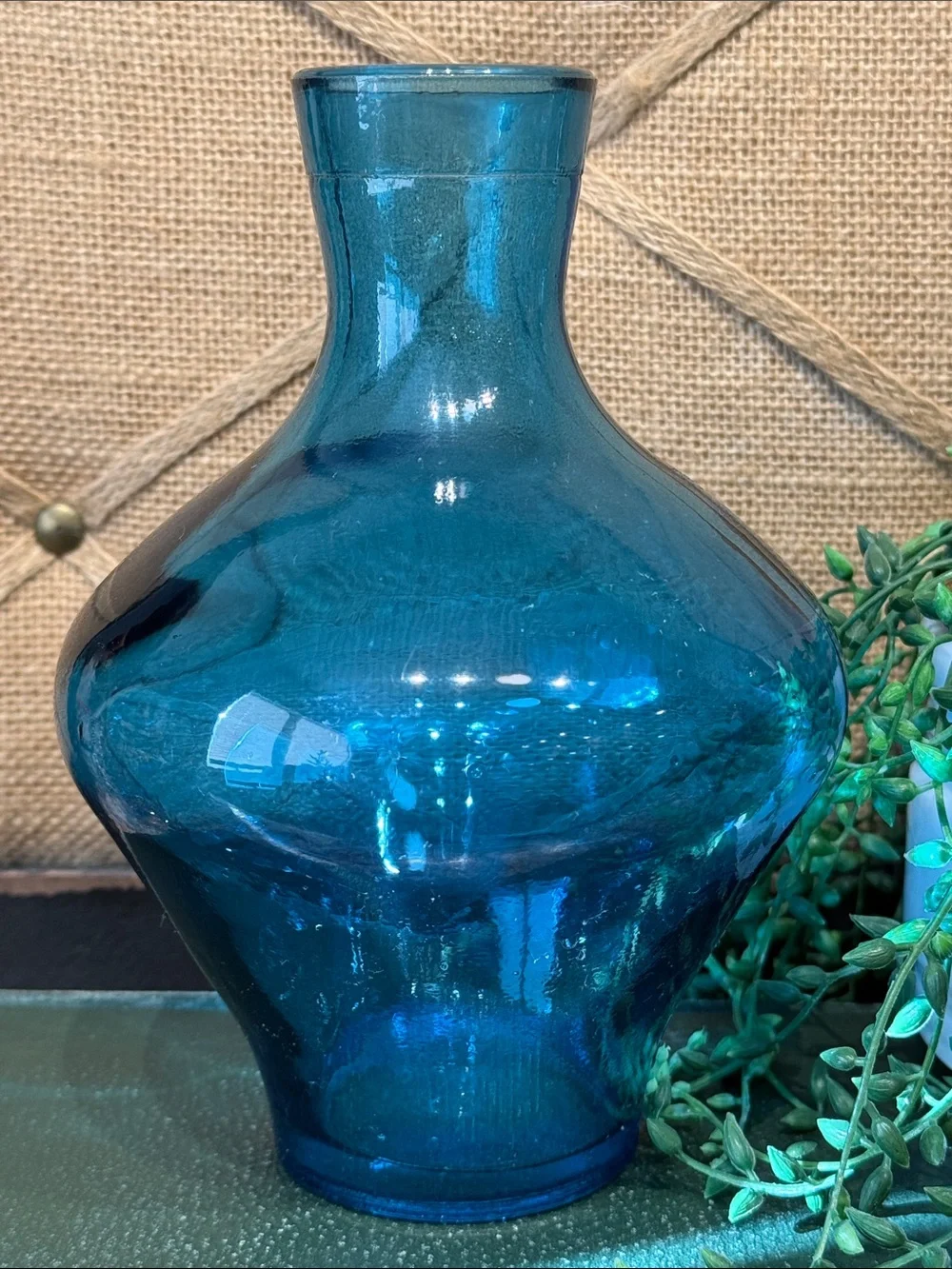 Blue Glass Decorative Vase - Home Accents